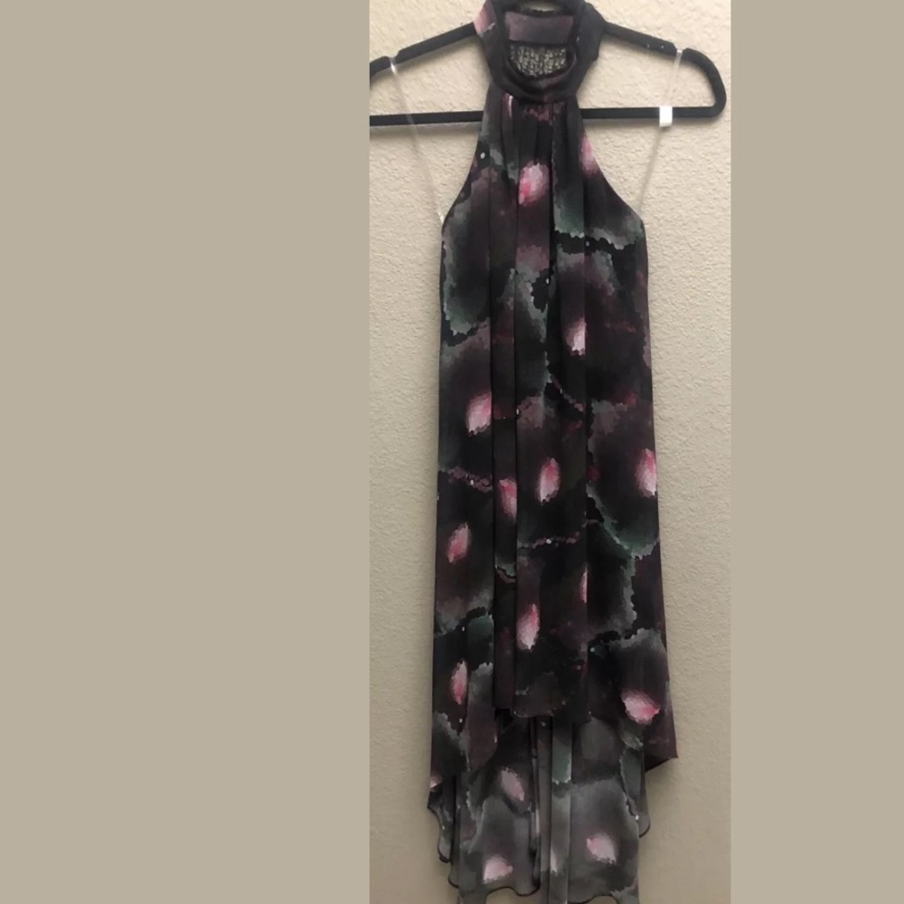 ABI Ferrin Womens Asymmetrical Halter Dress